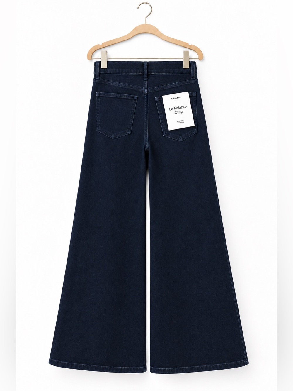 FRAME Le Palazzo Crop Jeans High Rise Wide Leg Dark Navy Size 29 NWT - Picture 2 of 13